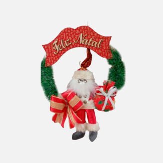 Guirlanda Feliz Natal – Papai Noel com Tecido
