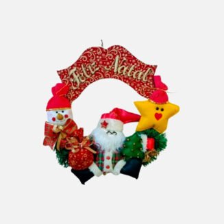Guirlanda Feliz Natal – Papai Noel e Boneco de Neve